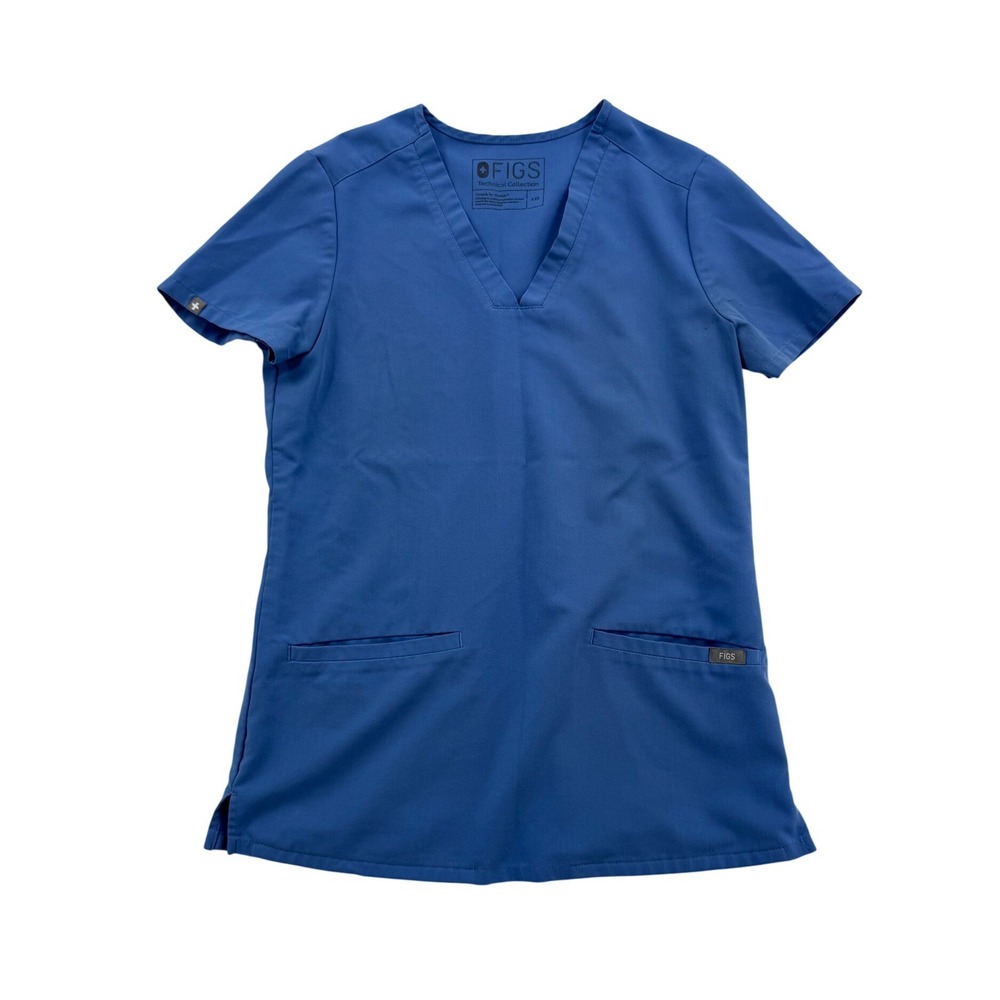 FIGS Royal Blue Scrub Set Casma V-Neck Top & Cargo Pants Womens XXS FW1100